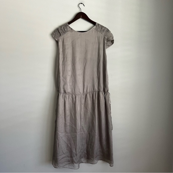 Sundance Silk Gray Midi Drop Waist Dress Large - Picture 3 of 3